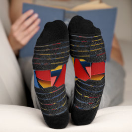Calcetines Muchos triángulos en rojo, amarillo y azul