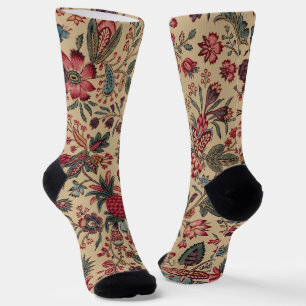 Calcetines Mueble Floral de Labor Antigua Vintage