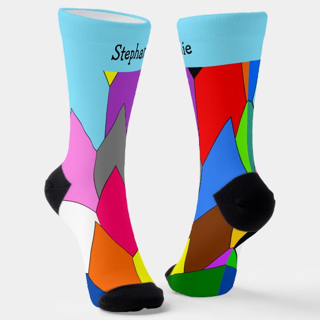 Calcetines Multi Coloured Art Deco Design Socks (Angular)