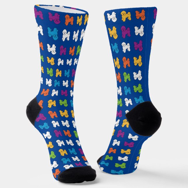 Calcetines Multicolor Bichon Doggy Perro Arcoiris Raza mixta (Angular)