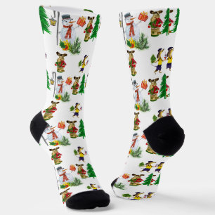 Calcetines Muñecos de Nieve Y Animales de Navidad 