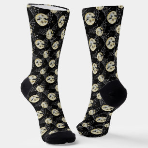 Calcetines Murciélago Misterioso y Patrón de Luna Halloween