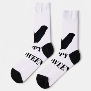 Calcetines Murciélago negro feliz Halloween agregar texto nom