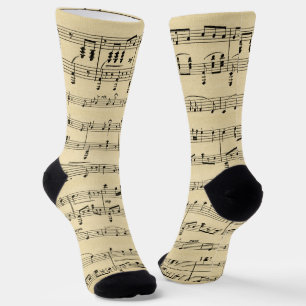 Calcetines Música de hojas antiguas