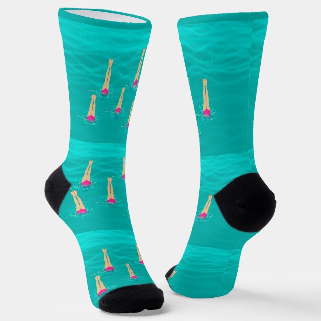 Calcetines Nadadores Artísticos - Nadando Bajo El Agua (Angular)