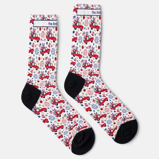 Calcetines Name, Trucks Red White & Blue Patriotic Motifs (Derecha)