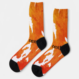Calcetines Naranja amarillo acuarela añadir texto de pintura 