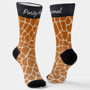 Calcetines naranja "Animal Fiesta" Giraffe Spots Animal Print