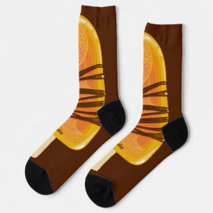 Calcetines Naranja de nombres personalizados Popsicle