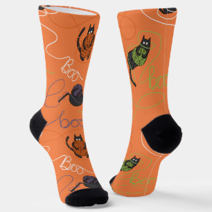 Calcetines Naranja espantó "Boo-tifully Tangled Kitty Hallowe