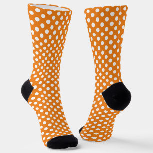 Calcetines Naranja fresco lindo Polka blanco puntos patrón re