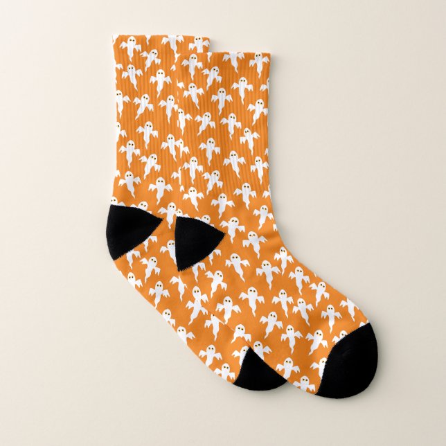 Calcetines Naranja Ghost Halloween (Par)