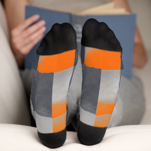 Calcetines Naranja Gray Plaid Checkered