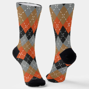 Calcetines Naranja Gris claro Tan frente al Argel negro