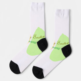 Calcetines Naranja huevo verde feliz Pascua añada mensaje de
