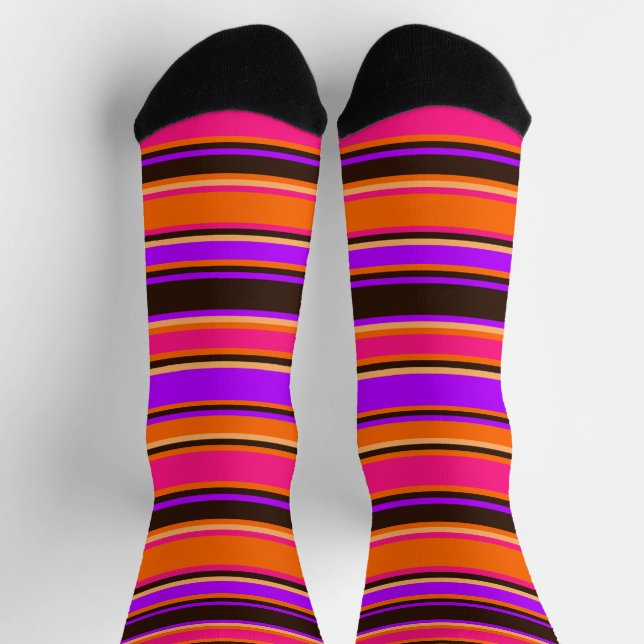 Calcetines Naranja, magenta y púrpura (Arriba)