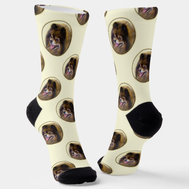 Calcetines Naranja Pomerania de pintura Sable Original Dog Ar (Angular)