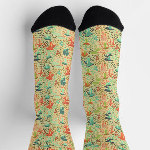 Calcetines Naranja Retro Mushroom