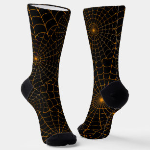 Calcetines Naranja Spiderwebs Halloween