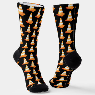 Calcetines Naranja Stripe Construcción Carretera Tráfico Cono