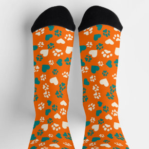 Calcetines Naranja zócalos con pinturas Verde azuladas y de c