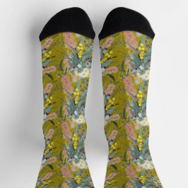 Calcetines Nativo australiano Bush florece amarillo con mosta