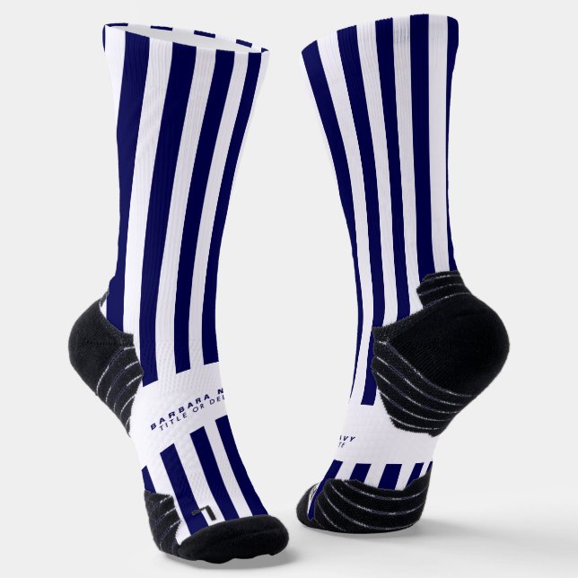 Calcetines Nautical Stripes Navy Blue Trendy Stylish (Angular)