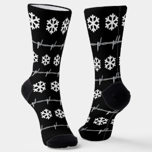 Calcetines Navidad Alambre de Espino Goth Punk Festivo