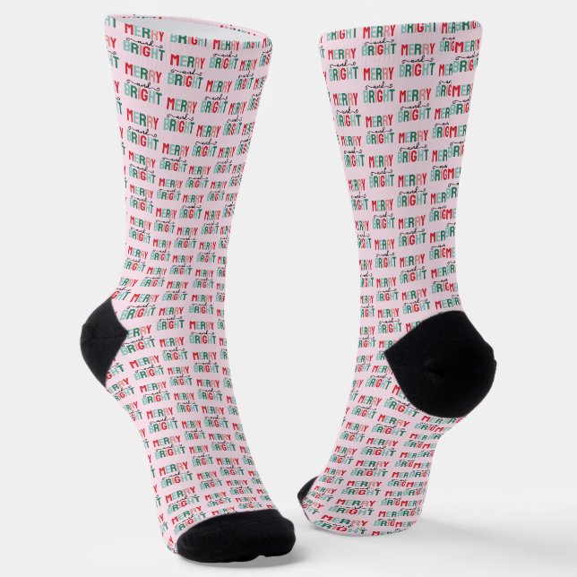 Calcetines Navidad Alegre y Brillante (Angular)