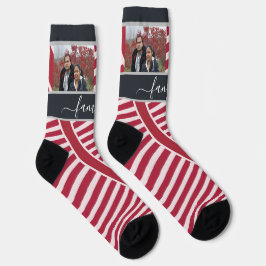 Calcetines Navidad con dos fotos familiares personalizadas