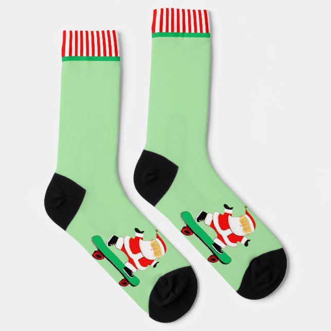 Calcetines Navidad con patineta (Derecha)