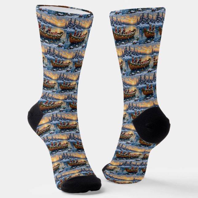 Calcetines Navidad de barco de Schnauzer (Angular)
