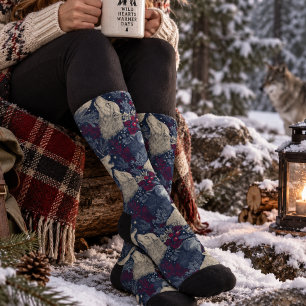 Calcetines Navidad de Lobo Invierno