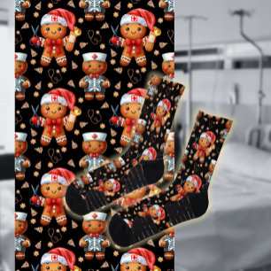 Calcetines Navidad Enfermera a Hombre de Gingerbread Whimsica