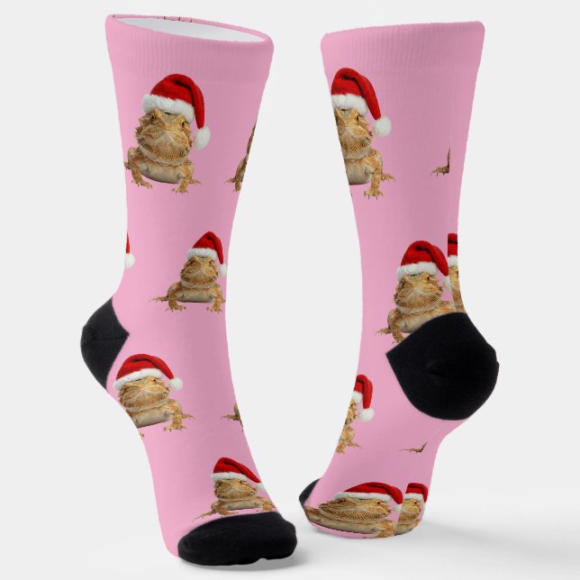Calcetines Navidad Personalizada Dragón Barbudo Personalizado (Angular)