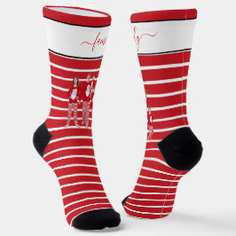 Calcetines Navidad personalizada para familia con dos fotos e