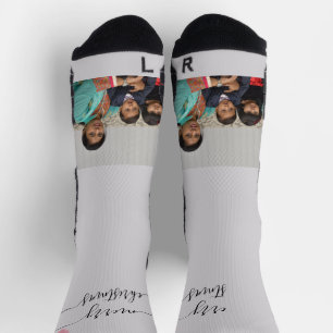 Calcetines Navidad personalizada para familia con dos fotos e