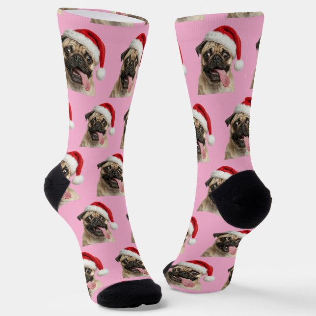 Calcetines Navidad Personalizada Pug Personalizada  (Angular)