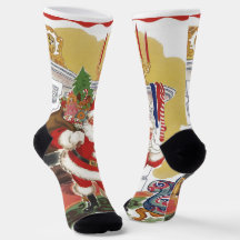Navidad Vintage, Alegre Santa Claus con Regalos
