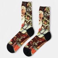 Navidad Vintage, Santa Claus Retro con regalos