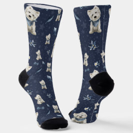Calcetines Navidad Westie Blanca