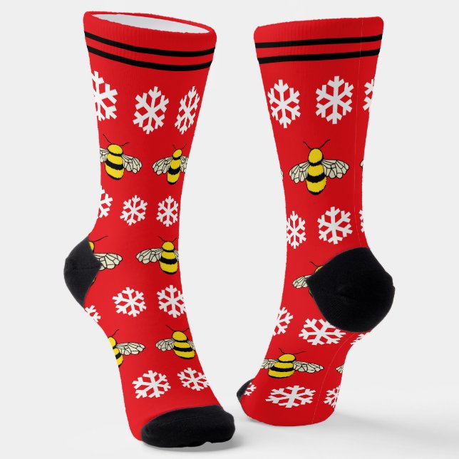 Calcetines Navidades Abejas de miel y copos de nieve dulce fi (Angular)