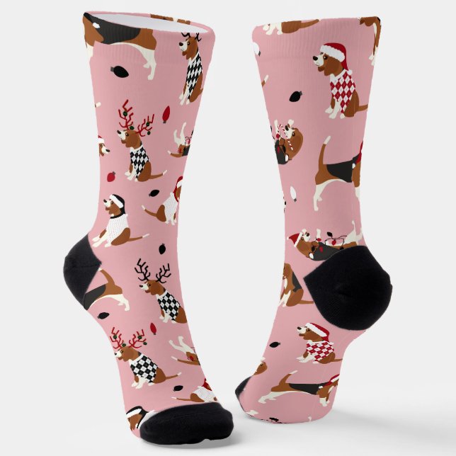 Calcetines Navidades Beagles Pink (Angular)