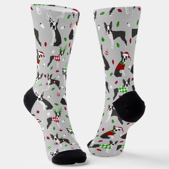 Calcetines Navidades Boston Terrier (Angular)