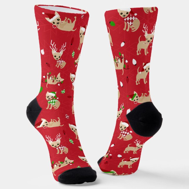 Calcetines Navidades Chihuahuas Fawn Socks (Angular)