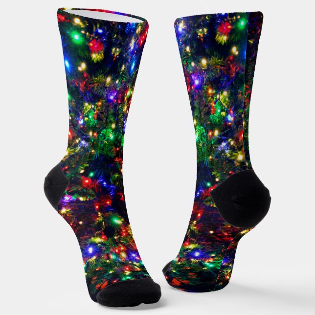 Calcetines Navidades coloridos iluminan Bokeh Shimmering Flar (Angular)