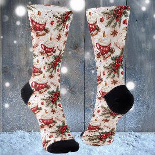 Calcetines Navidades cómodos Cacao caliente