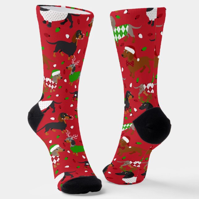 Calcetines Navidades Dachshund All Coats Socks (Angular)