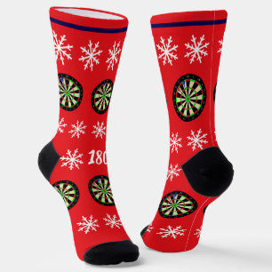 Calcetines Navidades Darts Player tableros y copos de nieve