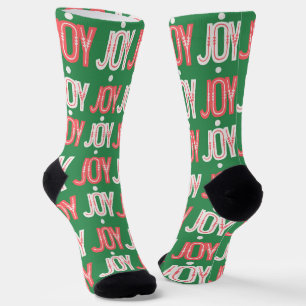 Calcetines Navidades de Alegría Verde enganchan letras rojas 